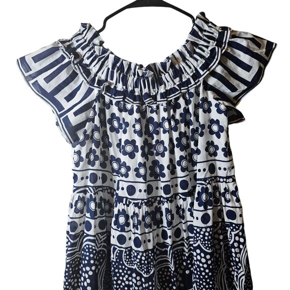 Trina Turk Maxi Dress Womens Small Off Shoulder Floral Vacation Cruise Organic - Picture 4 of 14